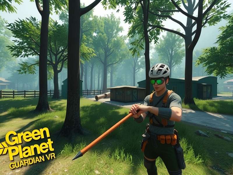Green Planet Guardian VR gameplay screenshot showing forest environment